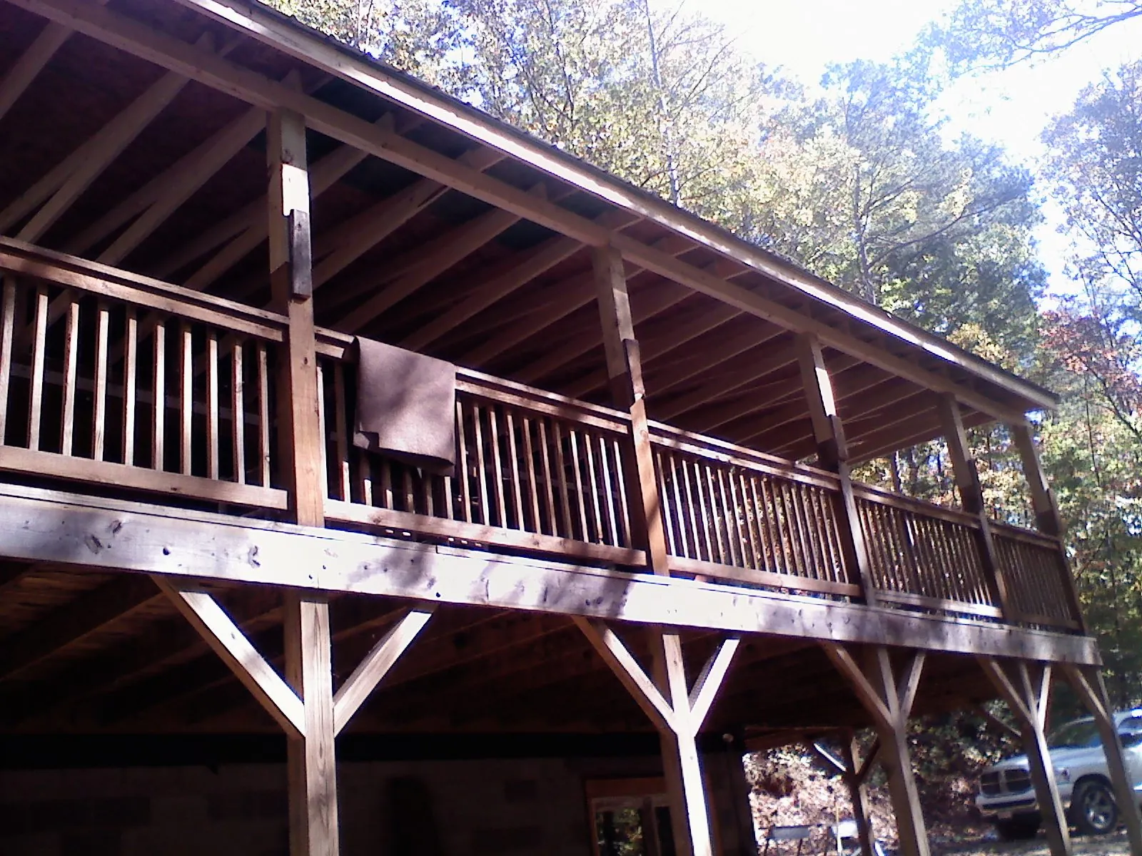 Timber framing under a new elevated porch and deck — Roof Leak Repair in Cottonwood by Roofing Brothers